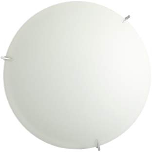 ONLI Plafoniera in vetro bianco satinato con ganci cromati. Diametro 40cm, medio