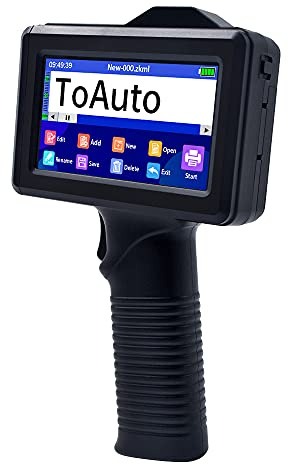 TOAUTO Portable Intelligent Upgraded Handheld Inkjet Printer Gun with 5.6 Inch LED Touch Screen Quick-Drying Inkjet Coding Machine for Code Date Label Industry Design House Usage