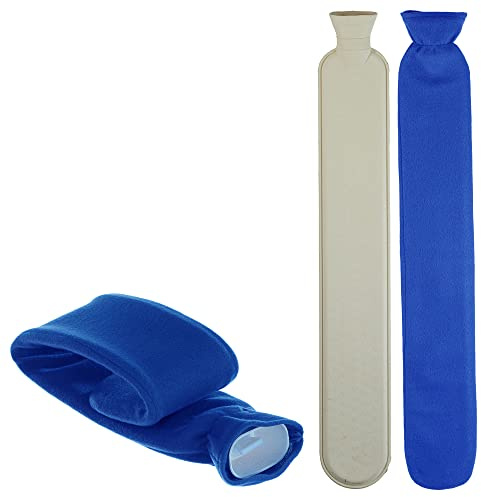 Schlauchwärmflasche 2 Liter blau, 73 cm lang, für Nacken und Schulter