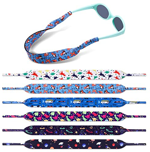 Hifot 6 Pièces Cordon Lunettes Enfant, Flottante Chaînes et Cordons à Lunettes,Lunettes néoprène Cordon pour Lunettes de Soleil ou de Sport pour garçons et Filles