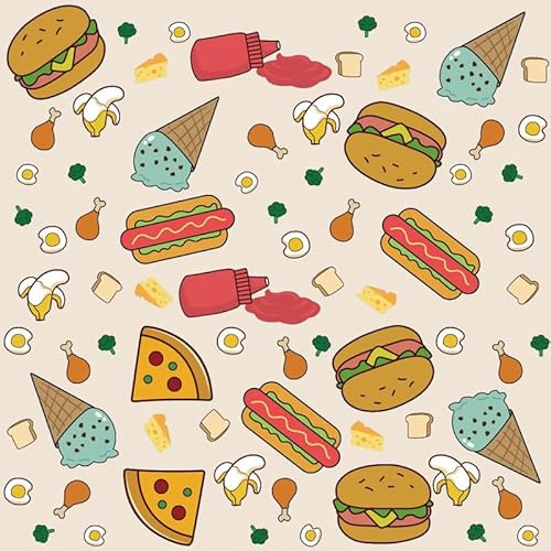 Fitzulam Spritzmatte für Hochstuhl, Einfache Reinigung, Bodenschutz,Wasserdicht und rutschfest für Hochstuhl, 132 x 132 cm(Hamburger)