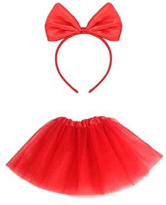 1 Tüllrock mit 1 Schleifen-Stirnband, Retro Tutu, Minirock, Rock, Tutu für Damen für Fasching, Partymode