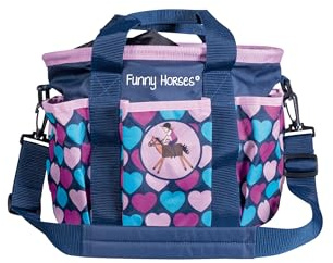 HKM Funny Horses Hearts Putztasche Dunkelblau Einheitsgröße