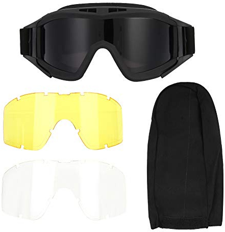SyangKaitian Lunettes d'assaut tactiques, Lunettes de sécurité Lunettes de sécurité Airsoft Lunettes de protection des yeux militaires, Lunettes Airsoft Paintball Ski Antipoussière Antibuée Lunettes d