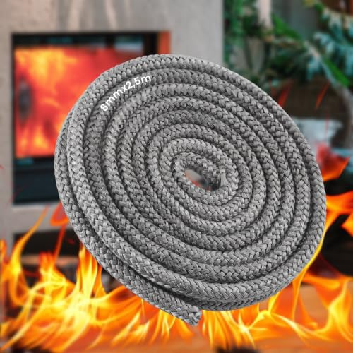 Dichtschnur, Dichtungsband für Kaminofen, 8mm x 2,5m, Dichtungslinie für Kamintüren
