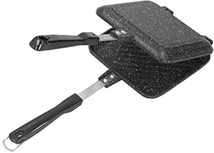 Mumisuto Padella A Doppia Faccia Per Toast e Panini, Piastra Antiaderente Con Manici Per Snack e Colazione