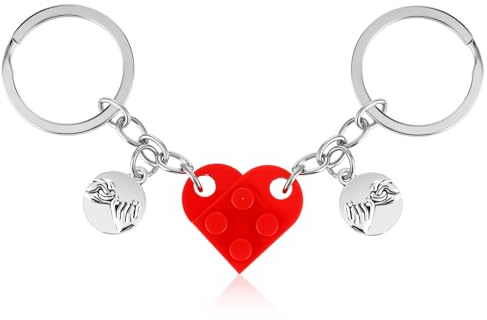 Ouligay Porte-clés Cadeau Coeur Couple Porte Clé pour couple Cadeau Amoureux pour Homme cadeau meilleure amie amitié Amour Couple Personnalisé porte cle