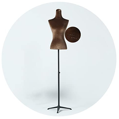 Weiblicher Schaufensterpuppen-Torso, Halbkörper-Kleidungsausstellungs-Dummy-Modell, Anwendbar auf Designer-Nähkleidungs-Lehrrequisiten, Höhenverstellbar (Farbe: Lila) (Braun)
