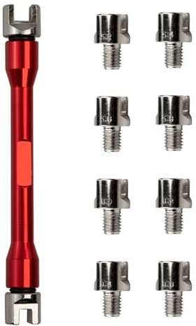 Motorrad Speichenschlüssel, CNC Schlüsselsatz Drehmomentschlüsse 5,0-6,8 Länge Ersatz 93mm Speichen Schlüssel Set, Dirt Bike Speichenschlüssel Verpackungskoffer für Die Meisten Motorräder (Rot)