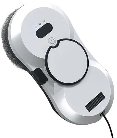 BTAISYDE Robot Limpiacristales con Doble Pulverizador de Agua, Robot Limpiacristales con Doble Pulverizador de Agua y Asistente de Voz, Aspirador Inteligente de Ventanas,White