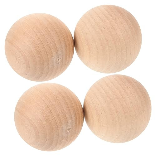 HONMEET 4stücke Holzboccia-Kugeln Für Junge Mädchen Rollboccia Sportbälle Holz Gartenbälle