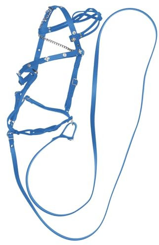 Cabestro para caballos – Cabestro de cuerda de equitación de 380 g | Collar con cuerda de plomo | Cabestro de cuero para caballos con cuerdas de plomo | Cabestro cuerda para caballo con hebilla para