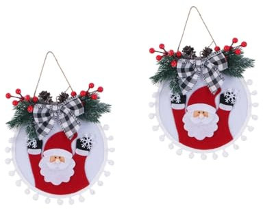 Garneck 2St Weihnachtskranz Ornament weihnachtsdeko Weihnachts anhänger Weihnachten Rentier Dekorationen für die Haustür Girlande Christbaumschmuck Kranz vor der Haustür Weihnachtsanhänger