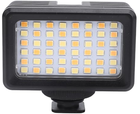 Unterwasserbeleuchtung, 5 W, 2500–9000 K, 130 Fuß, Wasserdichtes Tauchlicht, LED-Videoleuchte, 120° Abstrahlwinkel, 48 LEDs Tauchlicht mit 1/4-Zoll-Adapter, Ka