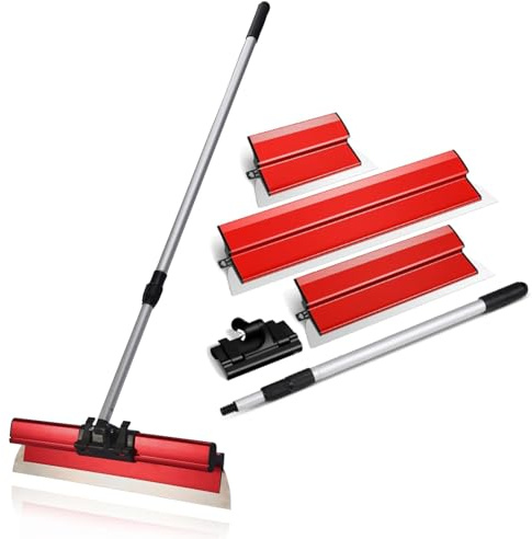 Edelstahl Flächenspachtel Set mit ausziehbarem Griff, 10 16 24 Zoll Klingen, 27-61 cm, für Trockenbau Finishing