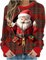 Keepink Weihnachtspullover für Damen, lustiger Weihnachtsmann-Grafik-Sweatshirt, Baggy-Langarm-Tunika, Shirts, Neuheit, Weihnachtspullover, Tops, niedlich, bequem, Urlaubs-T-Shirt,