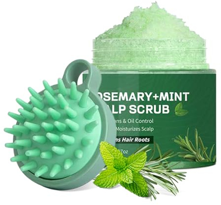 100 g gommage du cuir chevelu, shampooing gommage exfoliant du cuir chevelu au romarin, soin du cuir chevelu à l'huile de menthe poivrée, massage du cuir chevelu en silicone