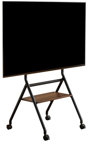 YZWZZXC Mobiler Tv Ständer, Fernsehtisch mit Rollen, mit Ablage, Höhenverstellbar, Geeignet für Fernseher von 65-86 Zoll, Tragkraft 50 Kg, für Das Homeoffice(Black)