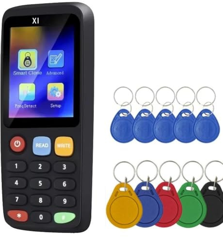 Wzxksoac Lector Duplicador y Decodificador NFC con Chip Inteligente RFID X7 + 5xT5577/UID, Copiadora de Etiquetas de, 125 KHz, 13,56 MHz, Clonador de Tarjetas