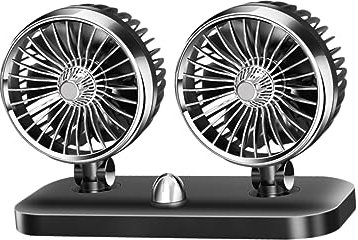 iplusmile Ventilateur de Camion USB Noir Abs à Deux Têtes Réglable