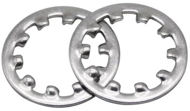 MIUYTRN DIN6797 M3- M30 304 Arandela dentada interna de acero inoxidable Arandela de seguridad Arandela de seguridad de dientes externos cuicui(Internal,M3 (100pcs))