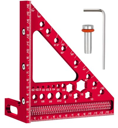 Multi Angle Square | 3D Winkelmesser Anschlagwinkel Zimmermanns Gehrungswinkel | Verstellbare Woodpeckers Werkzeuge für Möbelbau Zeichnen Workshop Nivellierung Ausrichtung | Dachsparren Zuschnitt