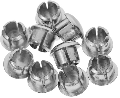 HYTROVE 10pcs Silver Tap Handles Hot Cold Faucet Index Buttons with Easy Installation and Universal Fit, Abs Material Temperature Indicator Markers for Kitchen and Bathroom Faucets