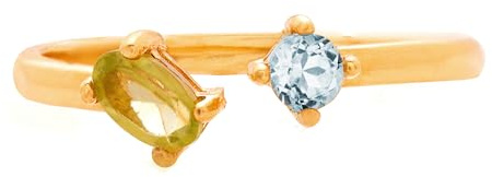 Generisch Offener Ring mit Peridot und Topas – vergoldetes 925 Silber (M-XL)