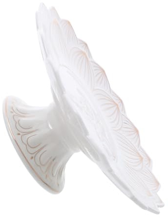HOMSFOU Assiette Fruits Bouddhiste 18 Cm en Céramique Blanche, Plateau D'offrandes Décoratif Motifs Dorés, Bol Polyvalent pour Rituels, Présentation et Rangement la Cuisine