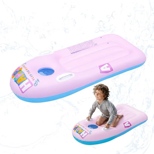 XIMEY Bodyboard Aufblasbar, Schwimmbrett Kinder, Schwimmhilfe Bodyboard mit Griff, Surfbrett Kinder für Wasserrutschbahn, Pool, Strand, Meer, Wasserrutschmatte, Sommer