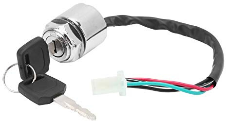 TYCIONG Set di Interruttori di Accensione per Bici Elettrica per Moto, Sostituzione Durevole per ATV Quad Mini Moto Dirt Bike con 2 Chiavi di Montaggio Universale
