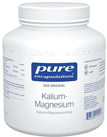 Pure Encapsulations - Kalium-Magnesium (Citrat) - Hochwertige Elektrolyt-Kombination für Blutdruck, Nerven und Muskeln - Organische Citrat-Form - 180 vegane Kapseln