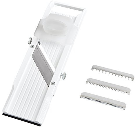 Benriner 64W Gemüsehobel Mandoline, 18/10 Edelstahl, Elfenbein