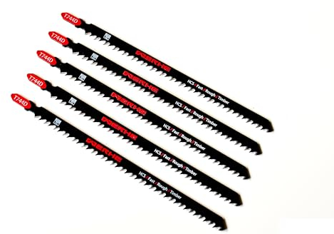 Profi Stichsägeblätter 5er Set T744D 180mm – Extra lange Klingen für präzise Holzschnitte, kompatibel mit BOSCH, METABO, MAKITA & T-Schaft Stichsägen