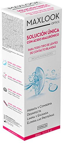 Maxlook Solución Única con Ácido Hialurónico Para Lentes de Contacto Blandas 360ml