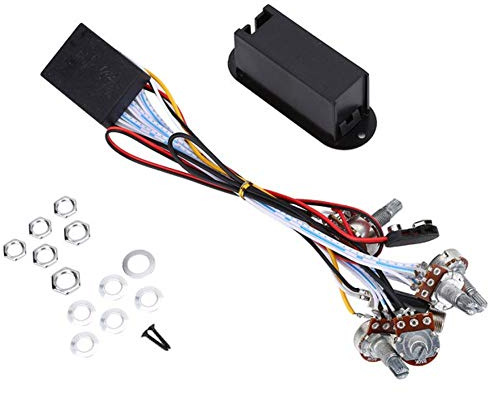 E-Gitarren Kabelbaum Prewired Set, 3-Wege Schalter mit Verkabelungs Kit Gitarren Verstärker Tonabnehmer Bassregler Piezo Tonabnehmer Zubehör
