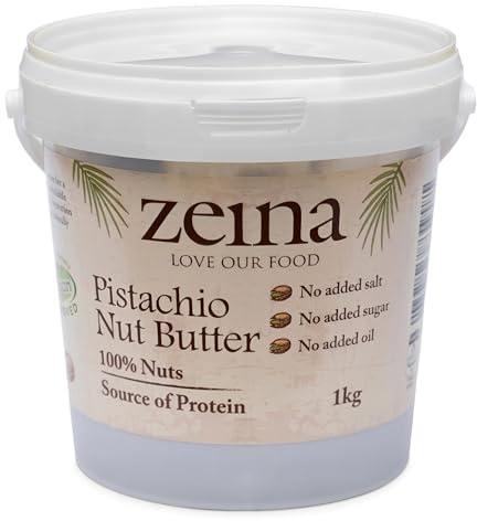 Zeina 100% Pistachio Nut Butter (1Kg) - Vegan and Kosher Approved Pistachio Butter for Snacks, Cooking and Baking - NO Palm Oil, Peanut, Sesame and Gluten Free