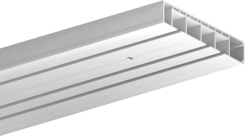 Bestlivings Gardinenschiene 120cm 3-läufig Innenlaufschiene Made in EU | Robuster Kunststoff, flache Vorhangschiene (18 mm), modular erweiterbar, ruhiger Innenlauf, vorgebohrte Montagelöcher