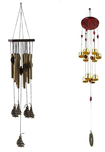Backbayia 2 Stück Windspiel Hängende Klangspiel Glückbringer für Tür, Fenster, Balkon, Garten