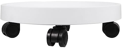 Cabilock Pflanzenroller Blumentopf Gefäßroller Rund Weiß 32cm Rollen Pflanzenuntersetzer Innen Außen Garten Zuhause Büro Pflanzen Blumen Pflanzentopf Pflanzgefäß Untersetzer
