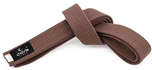 ChoCho Track Karate Belt Wide Double Wrap Martial Arts All Solid Color Belts Judo Hapkido (280Cm, Brown)