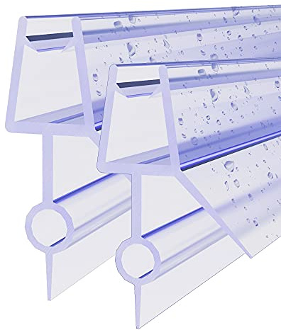 WITEN&NOCK Duschdichtung 2x80cm Glasstärke 5/6 mm Wasserabweiser Dichtung Ersaztdichtung mit verlängertem Abtropfprofil für Duschkabine Dusche Glastür