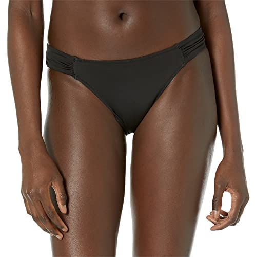 Amazon Essentials Parte Inferior de Bikini con pestaña Lateral para Mujer, Color Negro Lavado, Talla 20