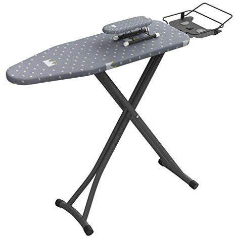Samnuerly Planche À Repasser D'intérieur, Planche À Repasser avec Repose-Fer À Vapeur Solide, Table À Repasser en Tissu Ignifuge, Facile À Plier,110 * 31 * 86Cm