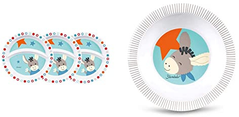 Sterntaler Baby-Teller, Esel Emmi, Alter: Für Babys ab 6 Monaten, Hellblau/Mehrfarbig & Baby-Schale, Esel Emmi, Alter: Für Babys ab 6 Monaten, Mehrfarbig