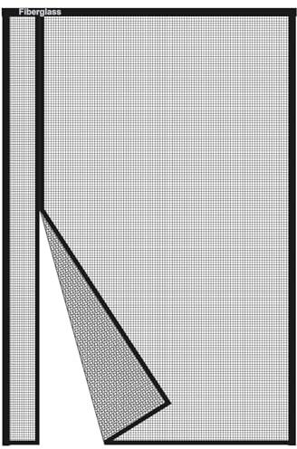 Risareyi Seitliche Öffnung Magnet Fliegengitter Balkontür 300x220cm Schwarz | Verstärkt Fiberglas Netz, UV Beständig, Fliegenvorhang Insektenschutz Tür Ohne Bohren, für Terrassentür, mit 4cm Klettband