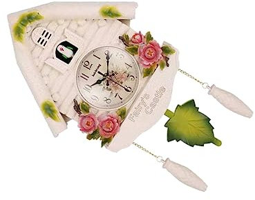 ORFOFE Wand-Uhr Mit Dekorativem Weißen Blumenmotiv Quarz Wanduhr Für Wohnzimmer Schlafzimmer Und Küche Geräuschlos Ohne Batterie Kreatives Design