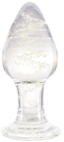 Samko Anal Plug Glas Dildo,Glow in The Dark Dildo Medium Kristall Butt Plug Analsexspielzeug für Frauen Männer