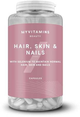 Myvitamins Hair, Skin & Nails Tablets – Zinc, Selenium, Biotin, Vitamin C, D₃, Lutein & MSM – Supports Hair, Skin & Nail Health & Collagen Formation – 60 Vegetarian Capsules