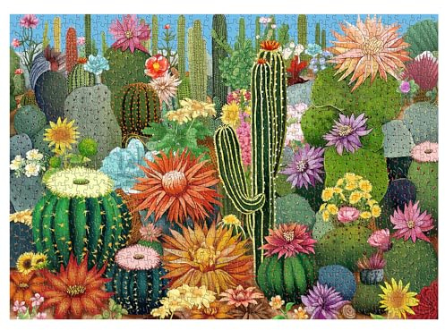 Succulent Puzzles for Adults, Cactus Flower Garden Jigsaw Puzzles 1000 Pieces, Nature Plant Puzzles as Succulent Gifts